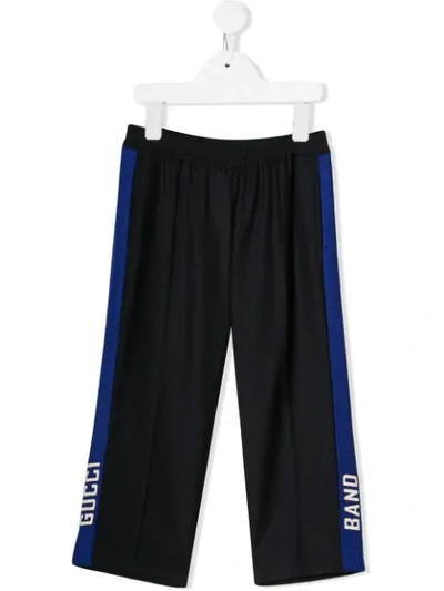 Gucci Kids' Logo Stripe Track Trousers In Blue