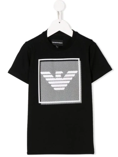 Emporio Armani Kids' Logo Print T-shirt In Black