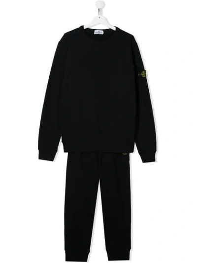 Stone Island Junior Teen Logo Patch Two-piece Tracksuit In Blue