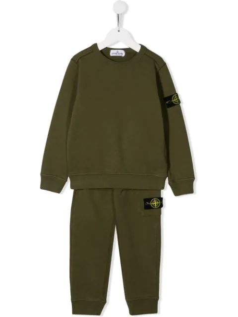 Stone Island Junior Teen Branded Tracksuit In Green | ModeSens