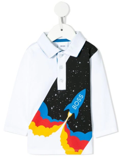 Hugo Boss Babies' Printed Polo Shirt In White