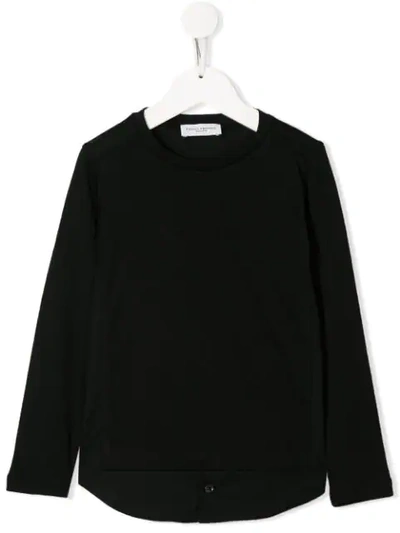 Paolo Pecora Teen Long-sleeved T-shirt In Black
