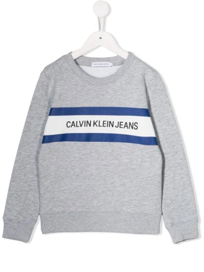 Calvin Klein Kids' Printed Logo Sweatshirt In Grey