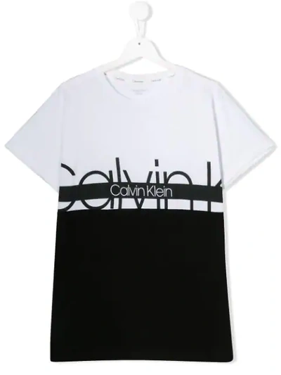 Calvin Klein Kids' Printed Logo T-shirt In White