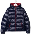 Save The Duck Teen Hooded Puffer Jacket In Blue