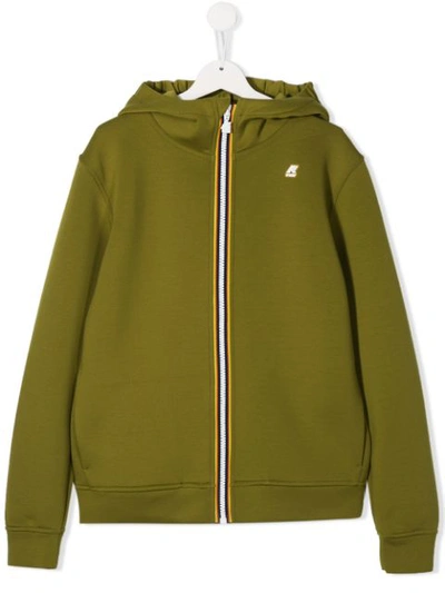 K-way Teen Logo Patch Hoodie In Green