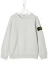 Stone Island Junior Kids' Logo Patch Sweatshirt In Grey