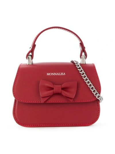 Monnalisa Kids' Bow Detail Shoulder Bag In Red