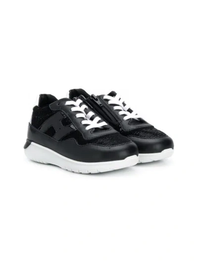 Hogan Kids' Embellished Low-top Trainers In Nera