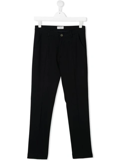Paolo Pecora Teen Tailored Straight Leg Trousers In Blue