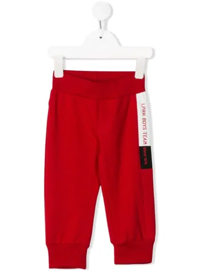 Lapin House Babies' Side Logo Straight-leg Track Pants In Red