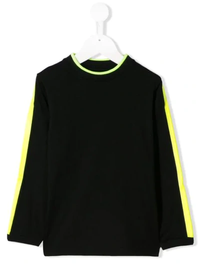 Stella Mccartney Kids' Contrasting Logo And Stripe T-shirt In Black