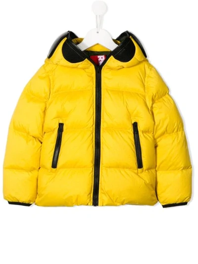 Ai Riders On The Storm Kids' Gefütterte Kapuzenjacke In Yellow