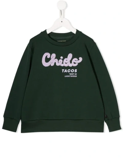 Tiny Cottons Kids' Tacos Print Sweatshirt In Green