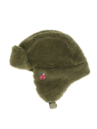 Tiny Cottons Kids' Embroidered Sherpa Chapka In Green