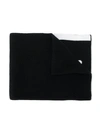 Balmain Kids' Logo Intarsia Knit Scarf In Black