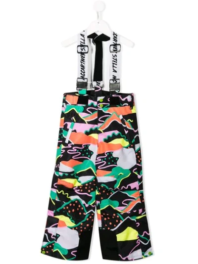 Stella Mccartney Kids' Graphic Print Ski Trousers In Black