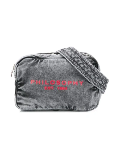 Philosophy Di Lorenzo Serafini Kids' Logo Print Shoulder Bag In Grey