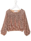 Le Gemelline By Feleppa Kids' Sequin Embellished Sweatshirt In Pink