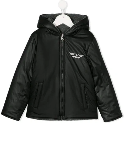 Paolo Pecora Kids' Hooded Zip Jacket In Black