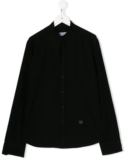 Paolo Pecora Kids' Funnel Neck Shirt In Black