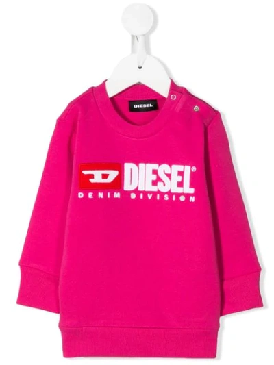 Diesel Babies' Logo Print Sweatshirt In Pink