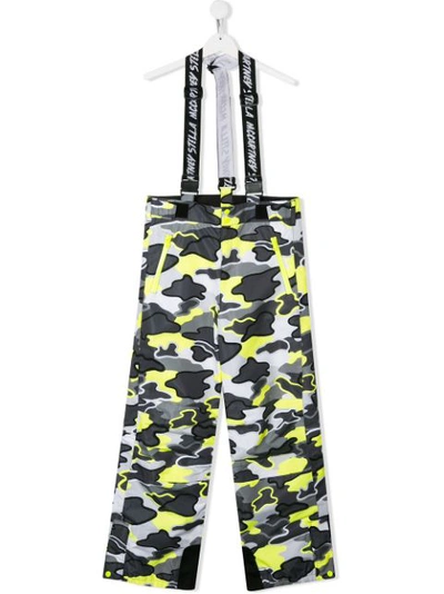 Stella Mccartney Kids' Camouflage Print Snow Trousers In Grey