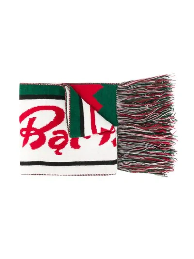 Msgm Kids' Fringed Trim Scarf In Green