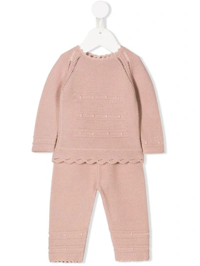 Cashmirino Babies' Knitted Two-piece Set In Pink