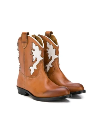 Gallucci Kids' Cowboy Boots In Brown