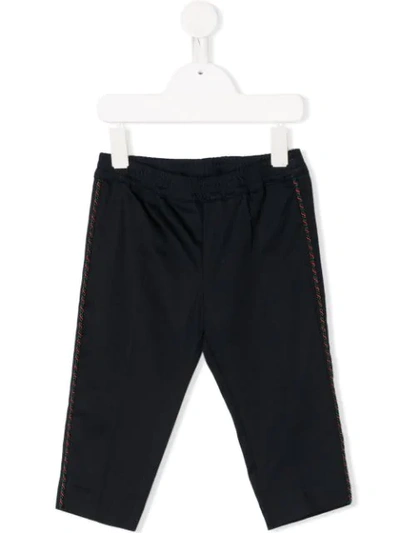 Gucci Babies' Woven Trim Trousers In Blue