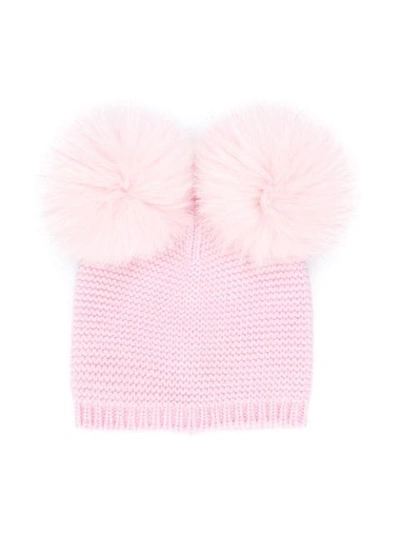 Siola Babies' Double Pompom Hat In Pink