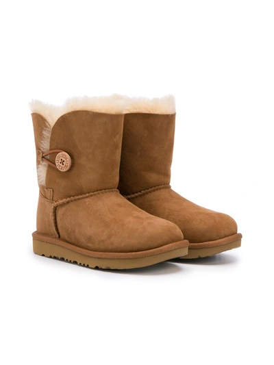 Ugg Kids' Shearling Lining Boots In Brown