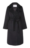 Max Mara Manuela Belted Camel Hair Coat In Blue