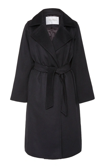 Max Mara Manuela Belted Camel Hair Coat In Blue