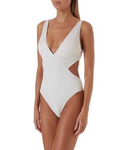 Melissa Odabash Del Mar Cutout Cheeky One-piece Swimsuit In Hexagon