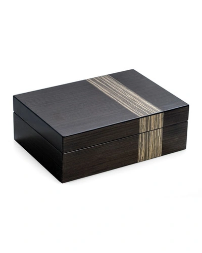Bey-berk Lacquered Ash Wood Valet Box In Gray