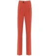 Chloé High-rise Straight Wool-blend Pants In Orange