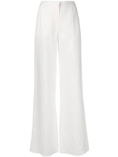 Max Mara Afoso High-rise Stretch-wool Wide-leg Trousers In White