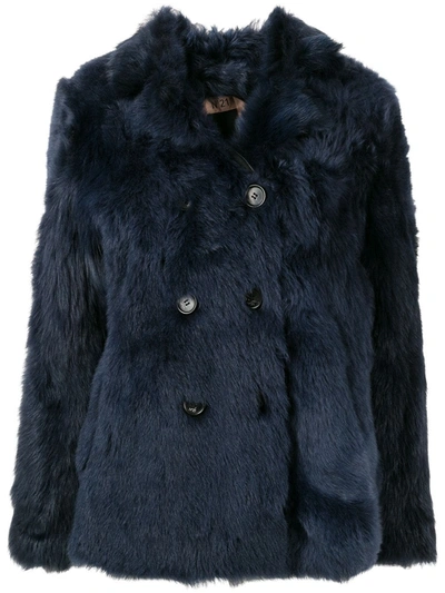 N°21 Double Breasted Boxy Coat In Blue