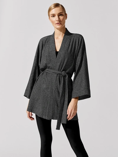Terez Shimmer Knit Waffle Robe In Silver Shimmer Knit Waffle