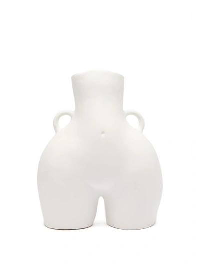 Anissa Kermiche White Love Handles Earthenware Vase