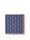 Gucci Gg-stripe Silk-faille Pocket Square In Dark Blue