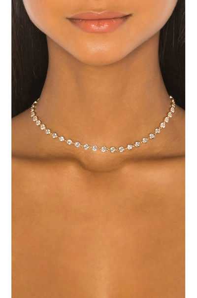 Ettika Clear Cubic Zirconia Disc And 18k Gold Plated Link Necklace In Pink
