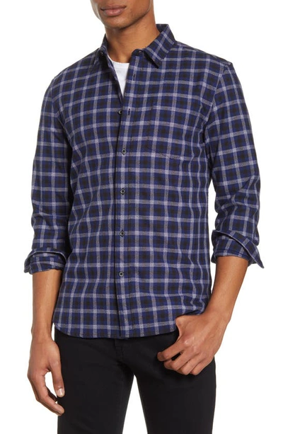 French Connection Grindle Regular Fit Plaid Button-up Shirt In Blue Check