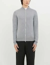 John Smedley Maclean Grey Wool Bomber Jacket In Silver