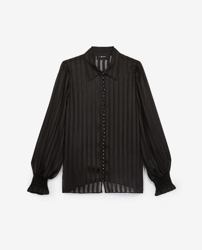 The Kooples Regular Stripes Button-down Shirt In Black