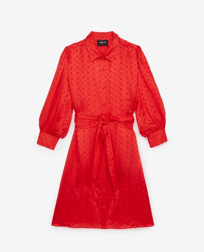 The Kooples Delicate Paisley Shirtdress In Red