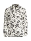 The Kooples White Classic-collar Shirt With Print In White/black