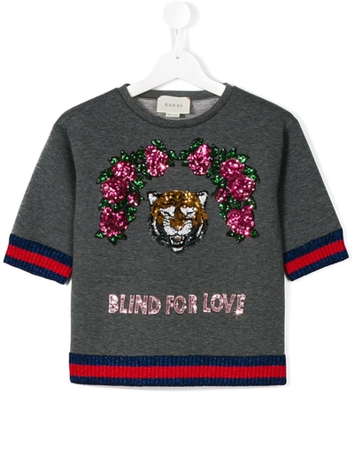 Gucci Kids' Blind For Love Sweatshirt In Grey